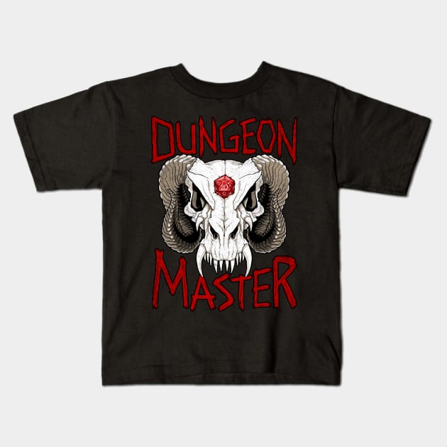 Dragon Skull Dungeon Master Kids T-Shirt by MaratusFunk